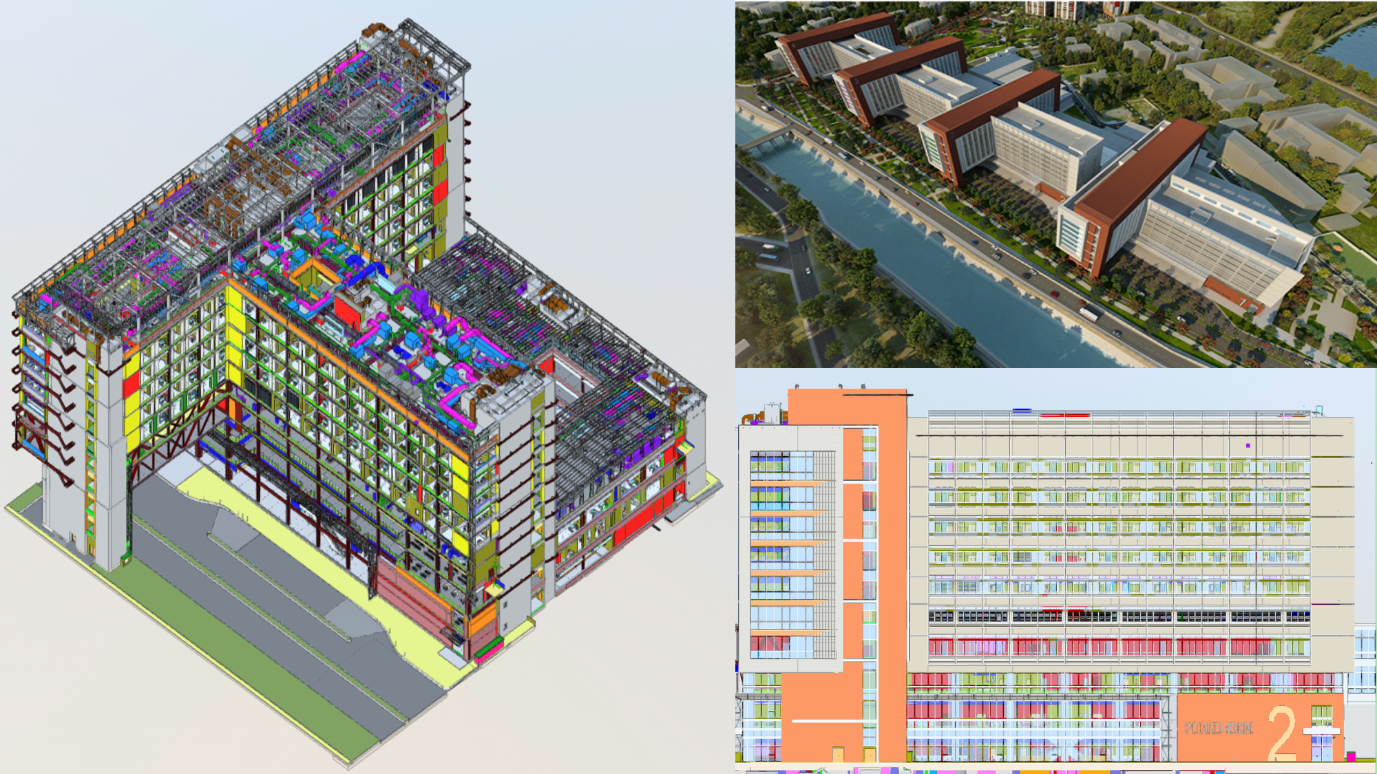 Aerial view of a coastal harbor